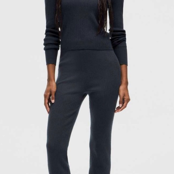 lululemon athletica Dark Gray Ribbed Knit Jumpsuit - Picture 1 of 7